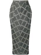 Comme Des Garçons Vintage Houndstooth Midi Skirt - Black