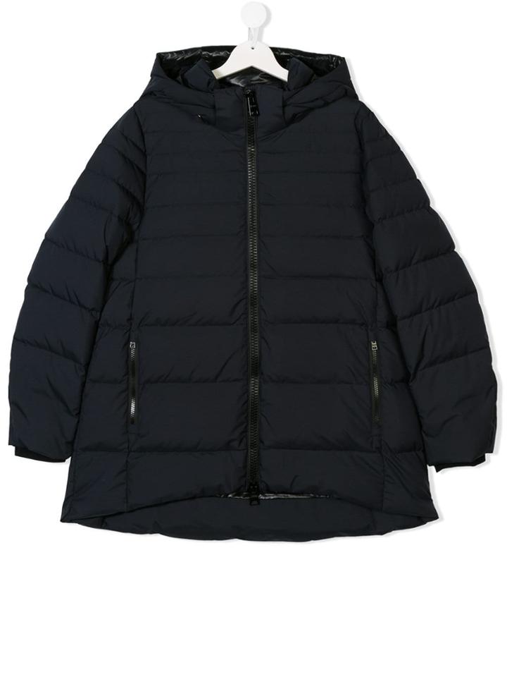 Herno Kids Teen Hooded Down Coat - Blue