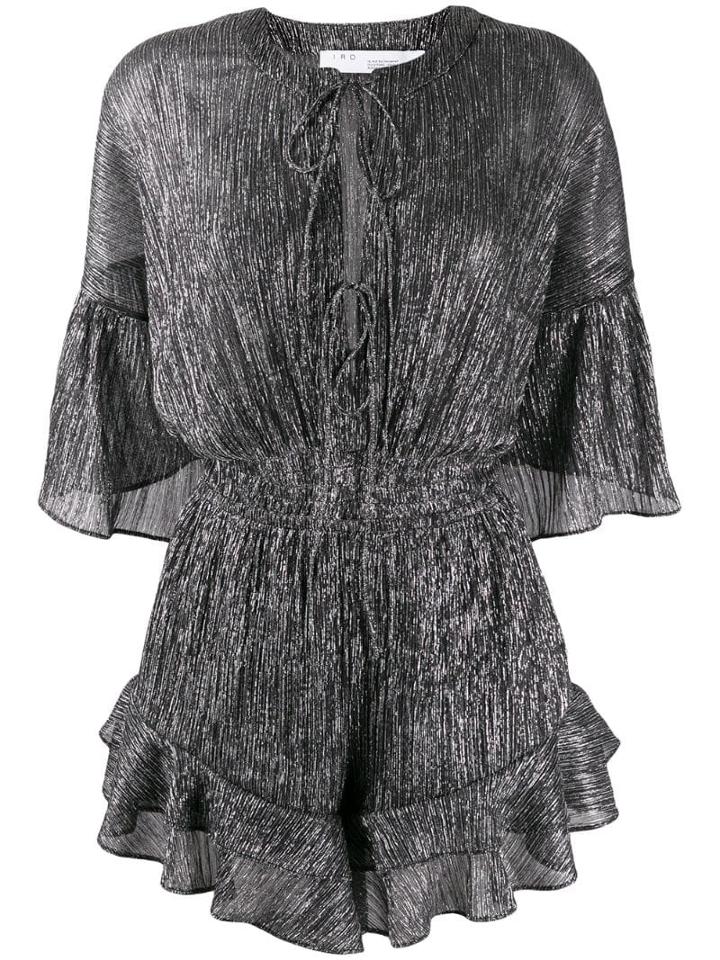 Iro Ruffle Trim Playsuit - Silver