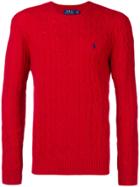 Polo Ralph Lauren Cable Knit Logo Jumper - Red