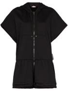 Moncler Long Hooded Zipped Sweatshirt - Black