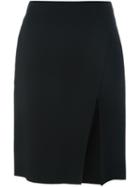 Versace Slit Detail Pencil Skirt, Women's, Size: 42, Black, Acetate/viscose