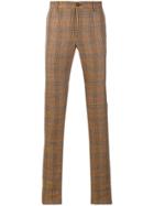 Etro Check Straight-leg Trousers - Brown