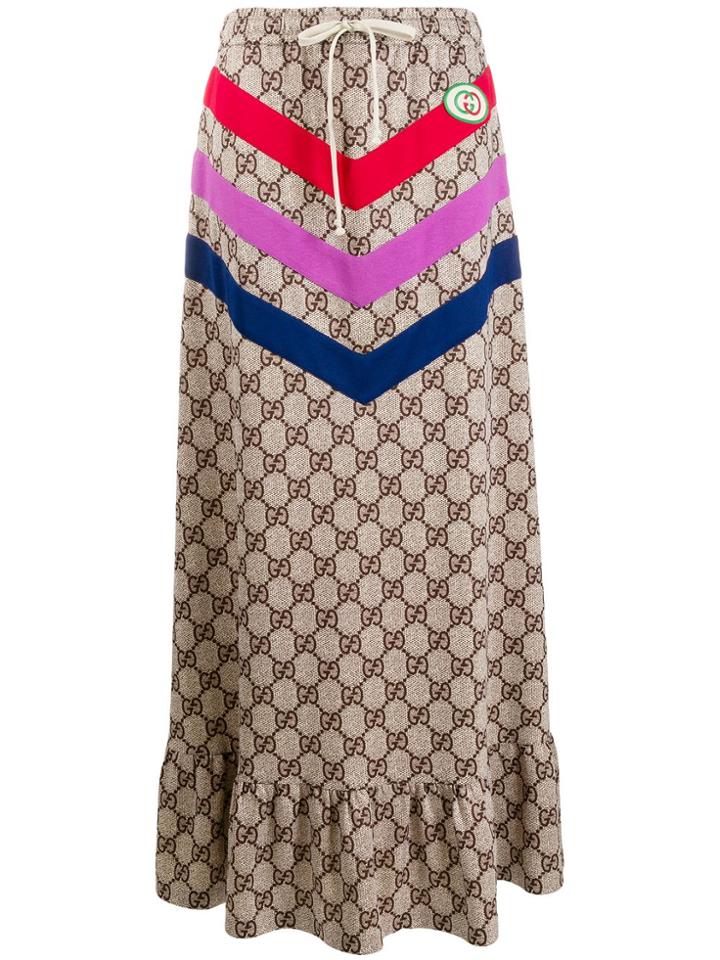 Gucci Monogram Long Skirt - Neutrals