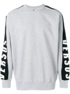 Versus Zip-sleeve Logo Sweatshirt - Grey