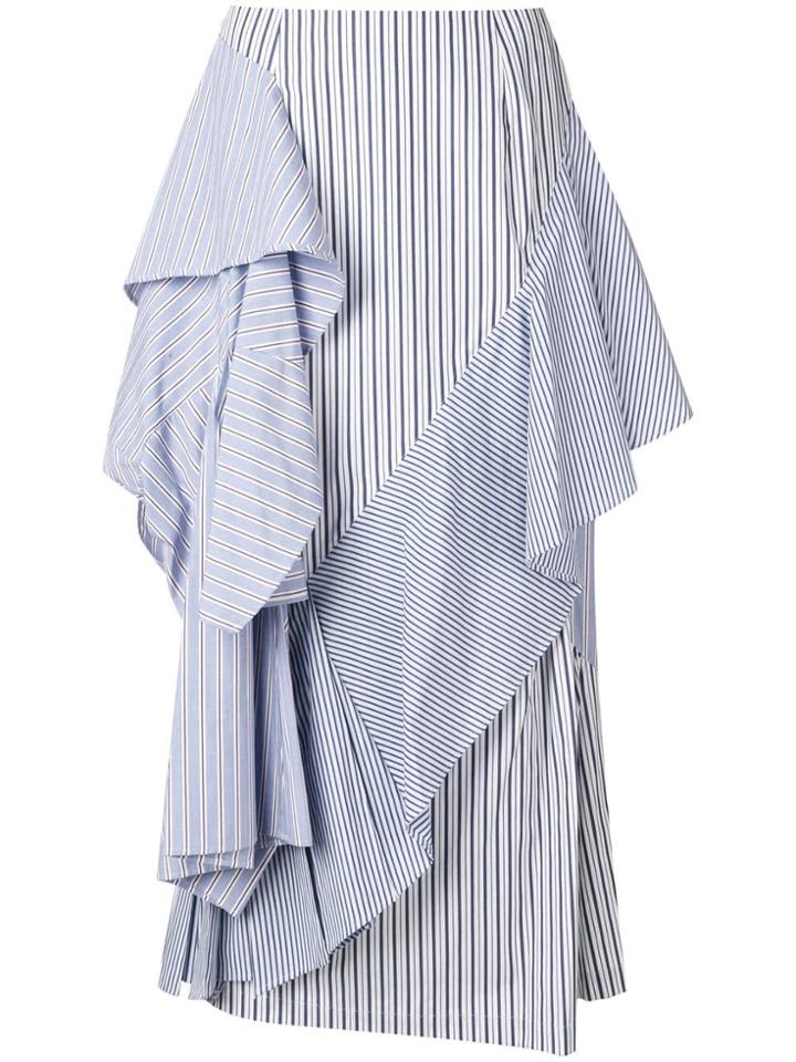Enföld Ruffle Stripe Skirt - Blue