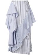 Enföld Ruffle Stripe Skirt - Blue