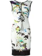 Roberto Cavalli Bird Print Fitted Dress