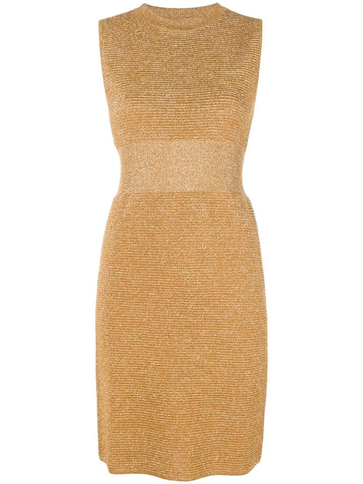 Moschino Ribbed Lurex Dress - Metallic