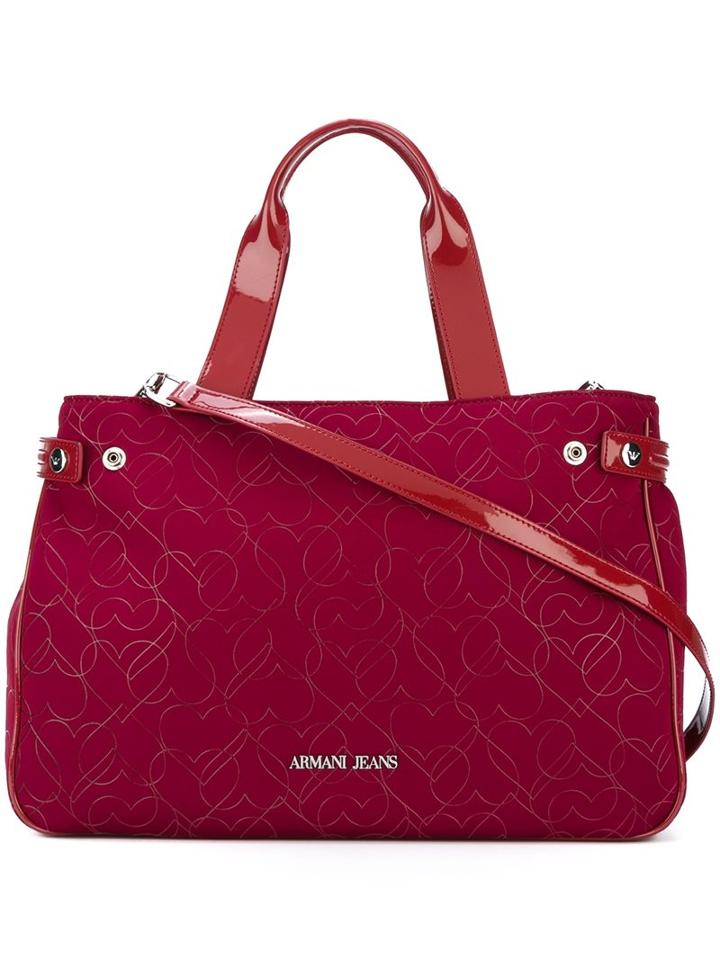 Armani Jeans 'hearts' Print Large Tote