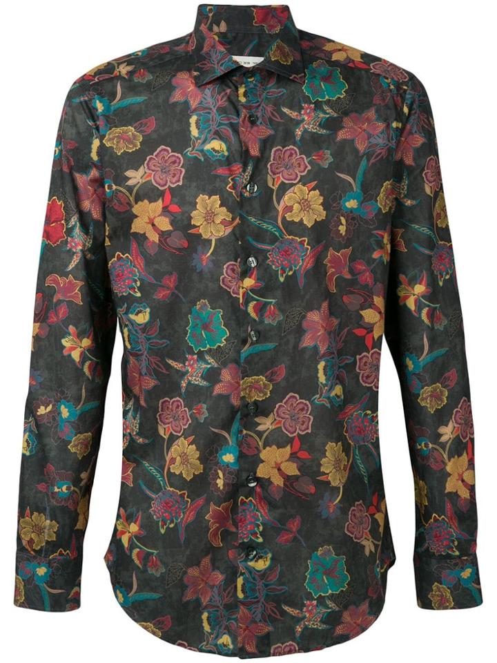 Etro Floral Spread Collar Shirt - Grey