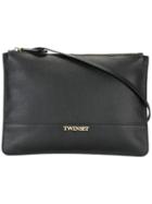 Twin-set Top Zip Crossbody Bag, Women's, Black, Calf Leather