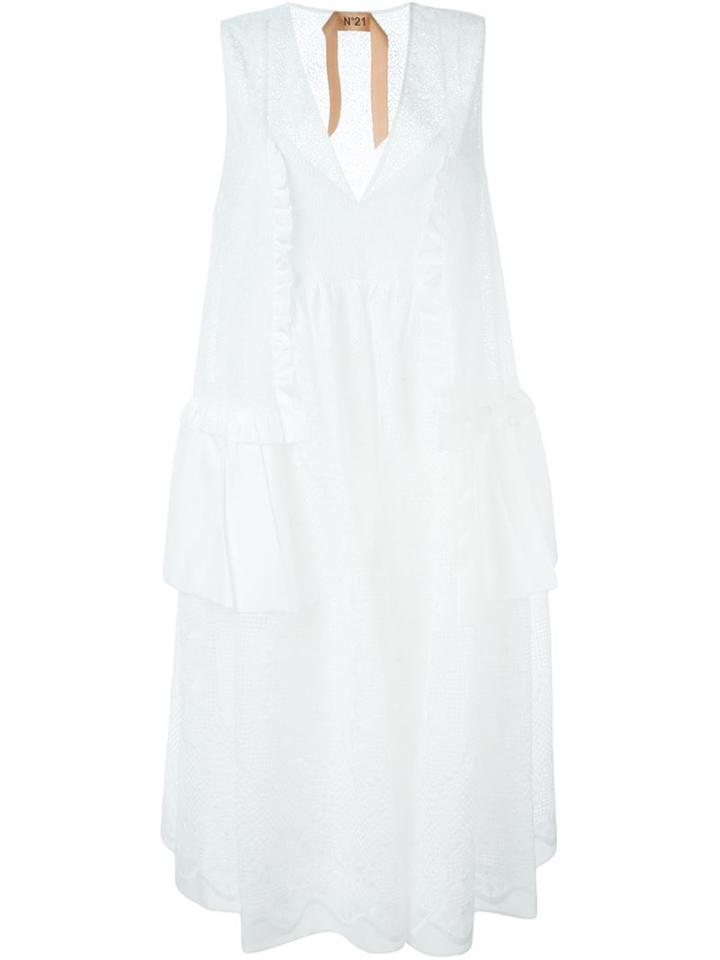 No21 Sangallo Dress, Women's, Size: 38, White, Silk/acetate/polyester