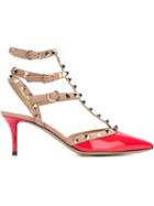 Valentino Garavani Rockstud Pumps, Women's, Size: 40, Red, Leather/patent Leather/metal Other
