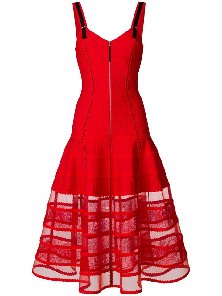Alexander Mcqueen Bustier Midi Dress - Red