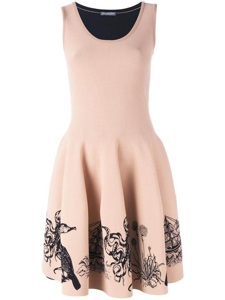 Alexander Mcqueen - Sea Creature Embroidered Dress - Women - Polyamide/polyester/spandex/elastane/viscose - S, Women's, Pink/purple, Polyamide/polyester/spandex/elastane/viscose
