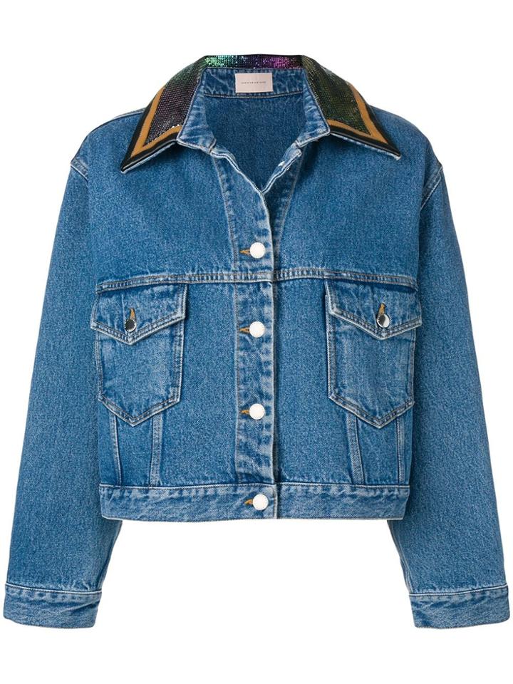 Christopher Kane Chainmail Denim Jacket - Blue
