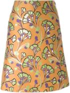 Marni Floral Jacquard Skirt, Women's, Size: 42, Yellow/orange, Silk/polyester/polyamide/acrylic
