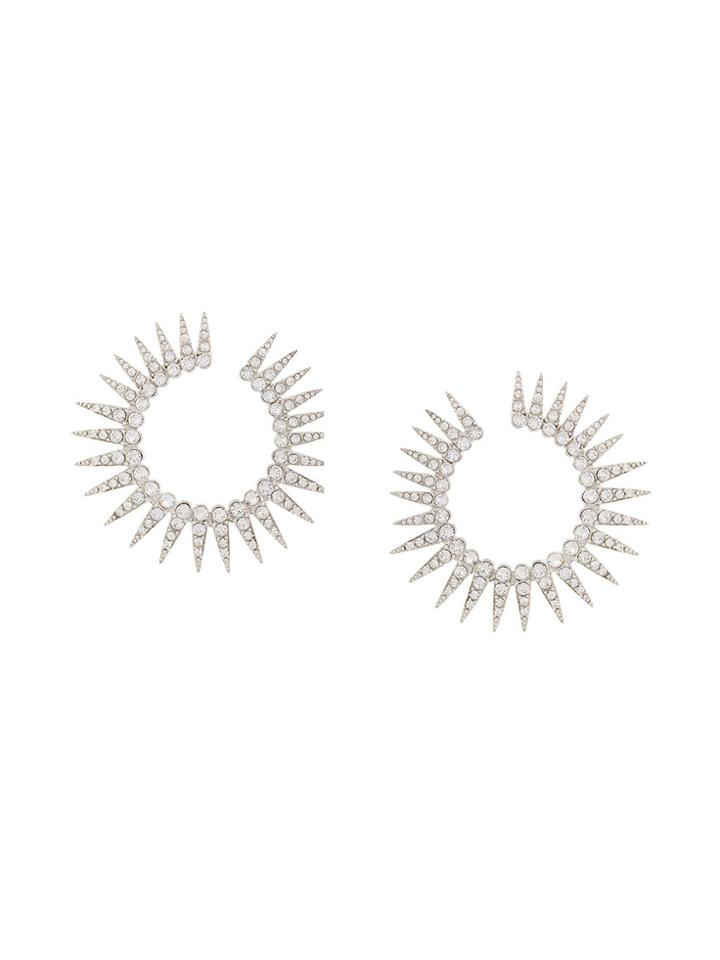 Oscar De La Renta Spike Hoop Earrings - Grey