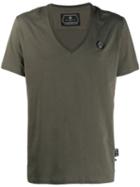 Philipp Plein V-neck Logo T-shirt - Green