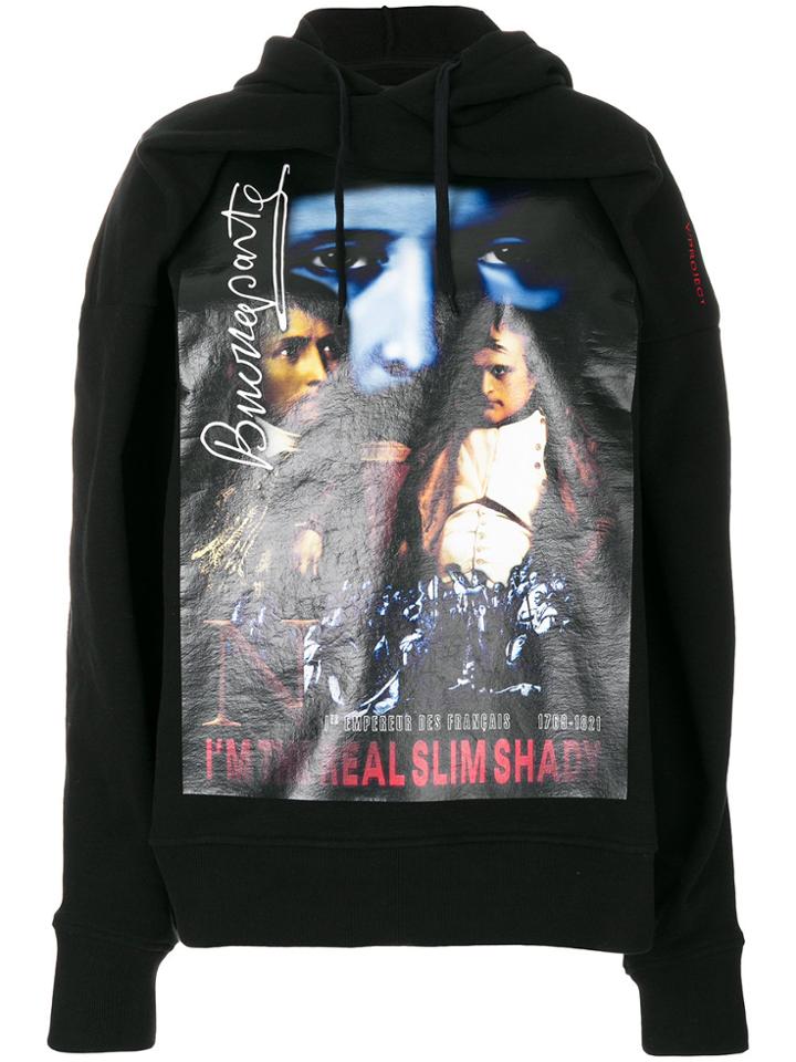 Y / Project Printed Structured Hoodie - Black