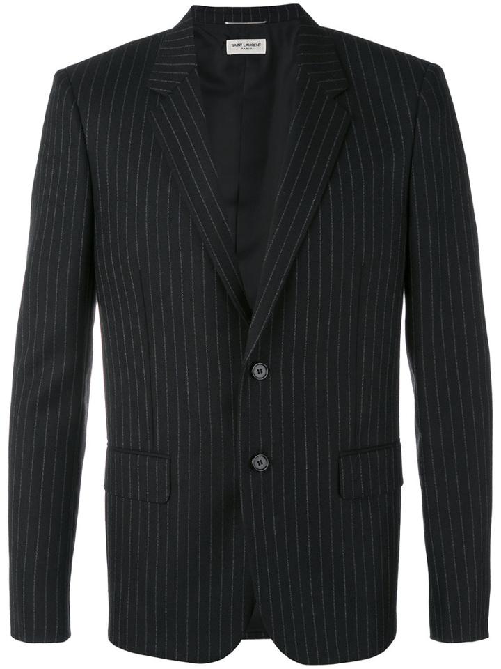 Saint Laurent - Pinstriped Blazer - Men - Silk/wool - 54, Black, Silk/wool