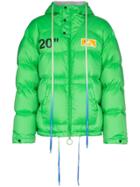 Off-white Hooded Padded Jacket - Green