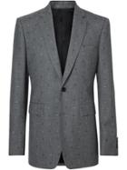 Burberry English Fit Fil Coupé Wool Cotton Tailored Jacket - Grey