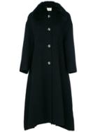 Fendi Fur Trimmed Oversize Coat - Black
