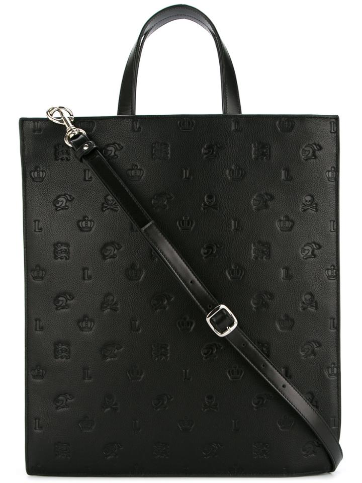 Loveless Patterned Embossed Tote - Black