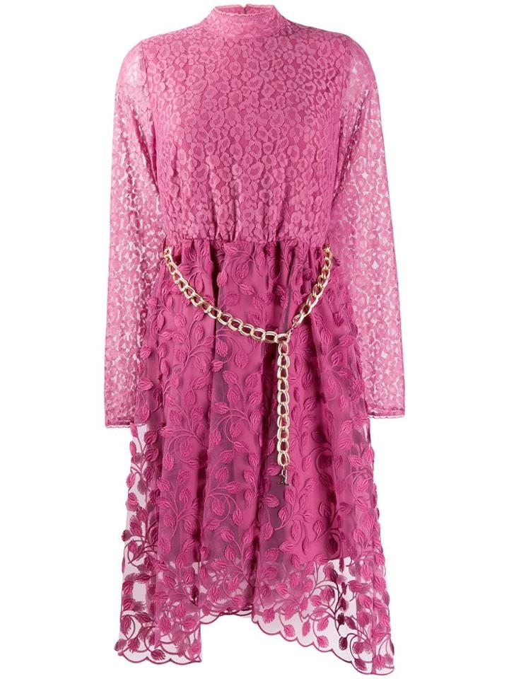 Just Cavalli Belted Midi Dress - Pink