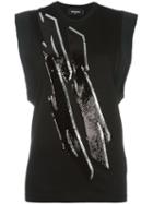 Dsquared2 Sequin Bolt Top, Women's, Size: Small, Black, Cotton/polyester