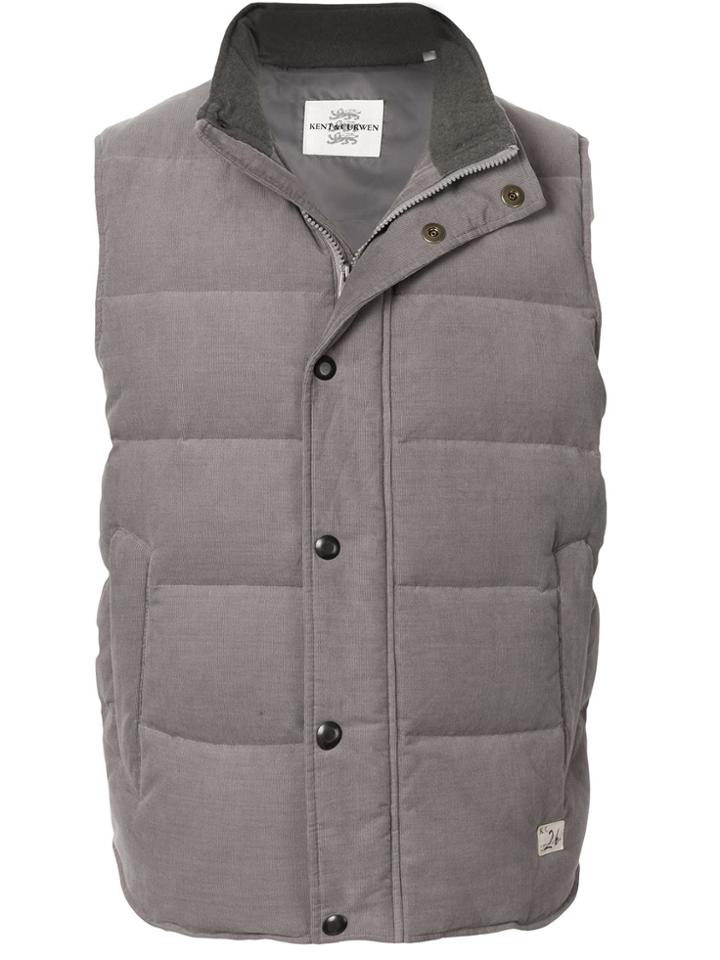 Kent & Curwen Padded Corduroy Gillet - Grey