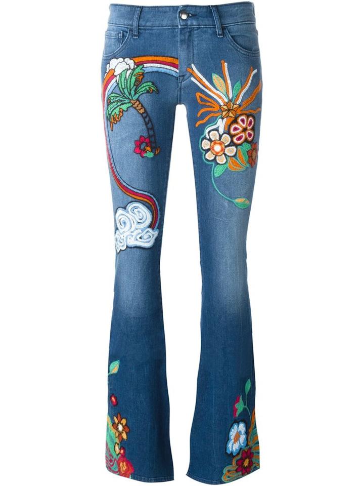 The Seafarer Embroidered Jeans, Women's, Size: 26, Blue, Cotton/polyester/spandex/elastane