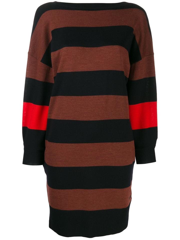 Victoria Victoria Beckham Striped Jersey Dress - Blue