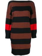 Victoria Victoria Beckham Striped Jersey Dress - Blue