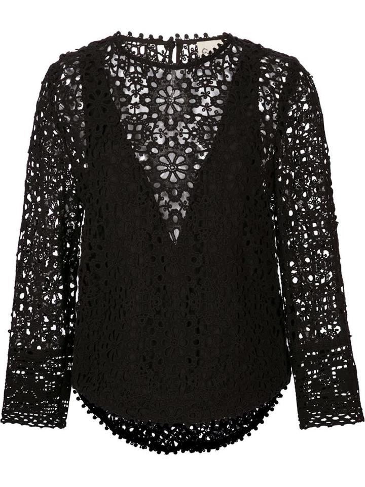 Sea Layered Lace Blouse