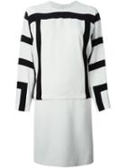 Chloé Round Neck Dress, Women's, Size: 44, White, Silk/acetate/viscose
