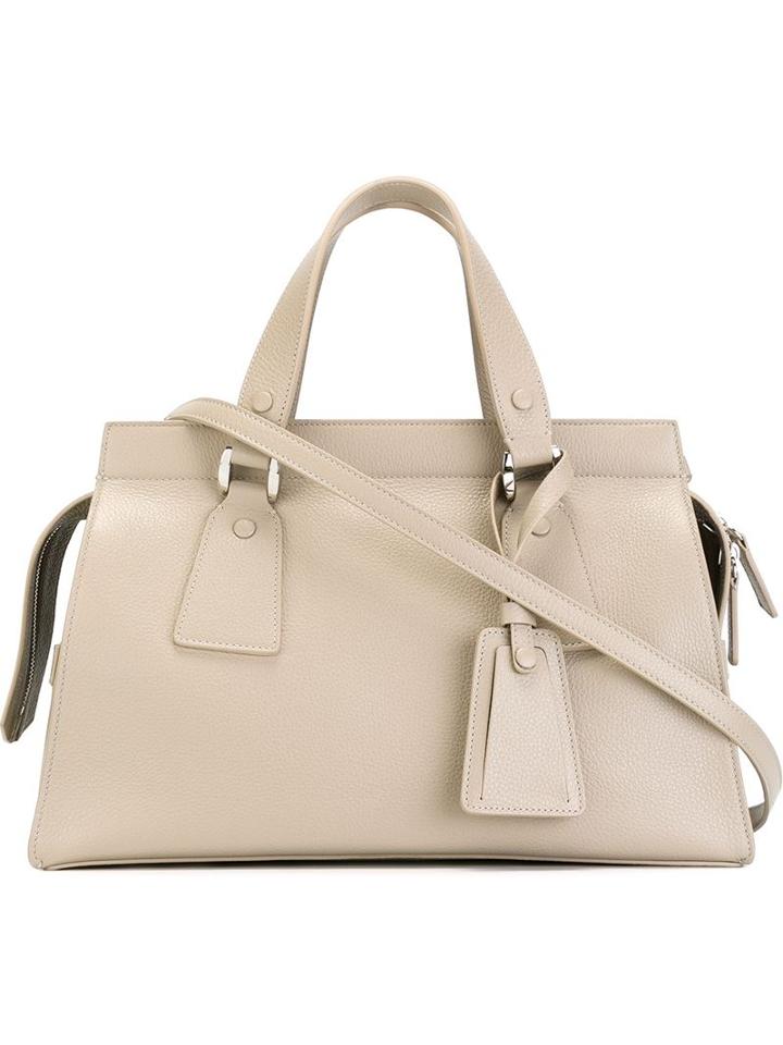 Giorgio Armani Medium Le Sac Tote, Women's, Nude/neutrals, Leather