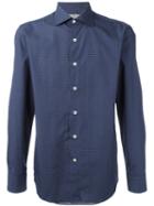 Canali Dot Print Shirt, Men's, Size: 42, Blue, Cotton