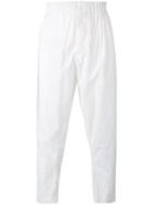 Casey Casey Gathered Waist Loose-fit Trousers, Men's, Size: Medium, White, Cotton