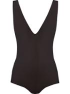 Giuliana Romanno Deep V-neck Tulle Bodysuit, Women's, Size: Medium, Pink/purple, Polyamide/spandex/elastane