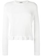 Miu Miu Lace Trim Jumper, Women's, Size: 42, White, Cotton