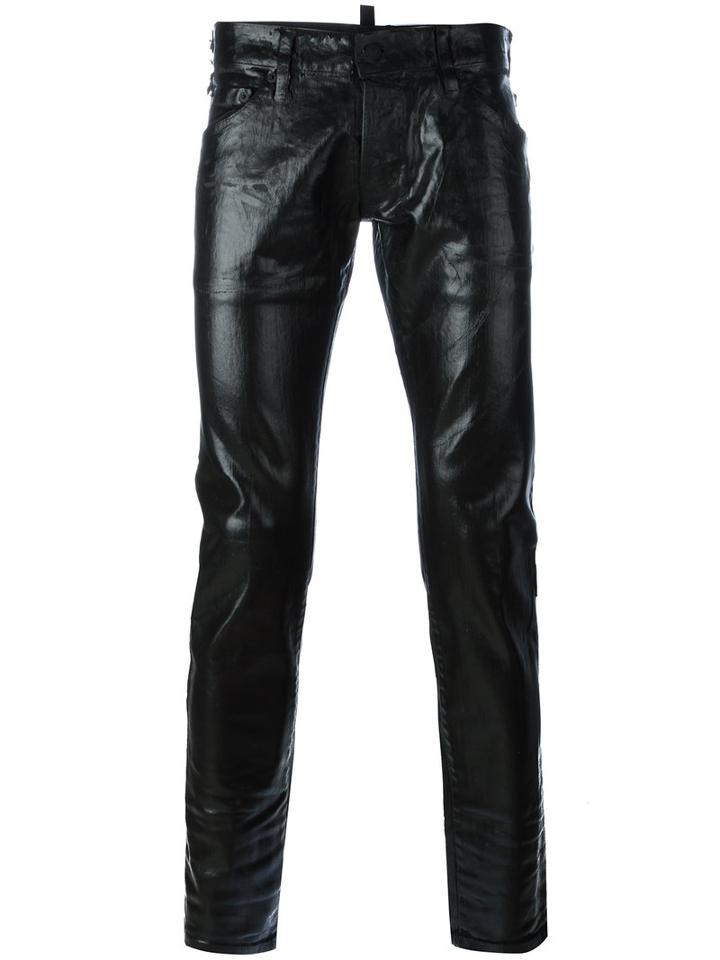 Dsquared2 - Clement Laminated Trousers - Men - Cotton/spandex/elastane - 44, Black, Cotton/spandex/elastane