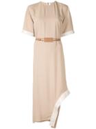 Victoria Beckham T-shirt Belted Dress With Appliqué - Neutrals