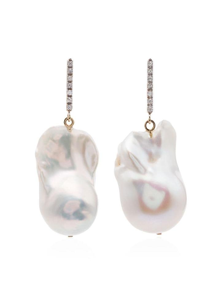 Mateo Pearl And Diamond Earrings - White