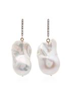 Mateo Pearl And Diamond Earrings - White