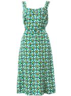 Prada Belted Pinafore Dress, Women's, Size: 40, Green, Silk