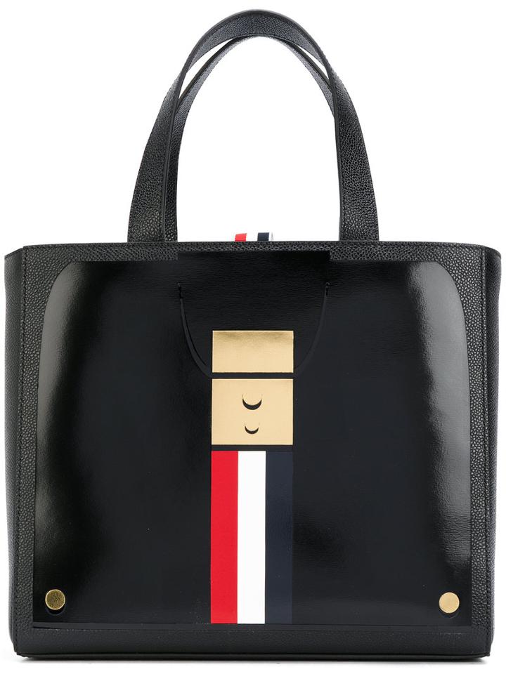 Thom Browne - Medium Tote Bag - Women - Leather - One Size, Black, Leather