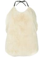 Tu Es Mon Trésor Fur Halter Top - Nude & Neutrals